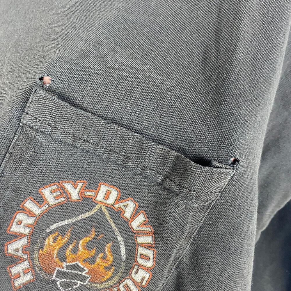 Vtg Harley Davidson T-Shirt Sz 3X Gallipolis Ohio Two-Sided Cut-Off Sleeve - Picture 9 of 13